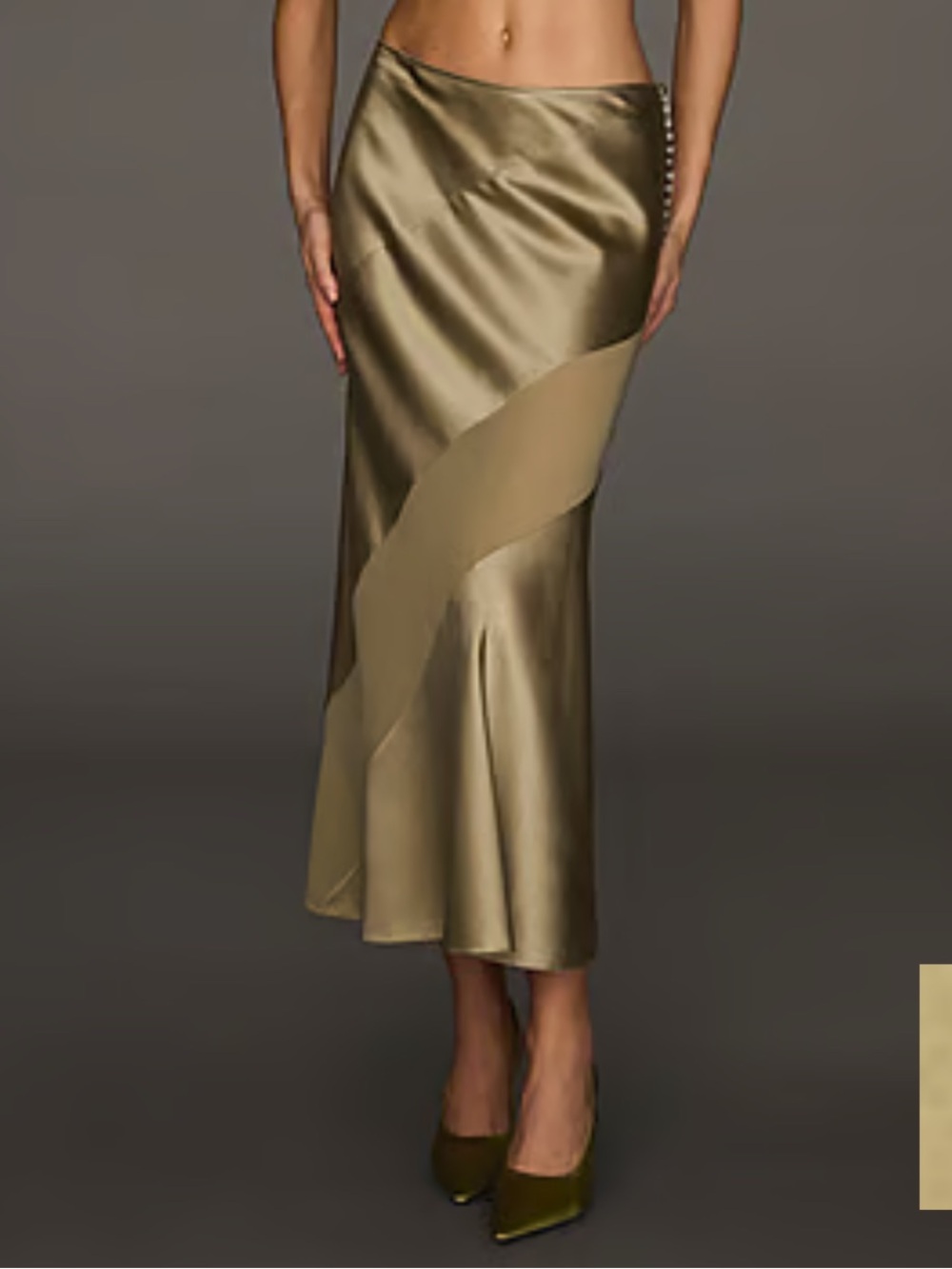 Altuzarra Olive silk Maxi Skirt